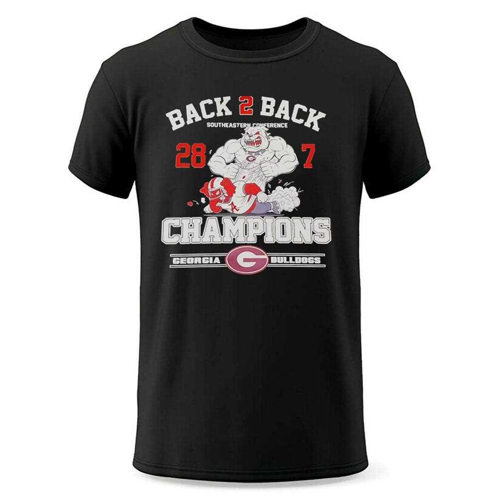 Georgia Bulldogs Back 2 Back Southeastern Conference 28-7 Tee Georgia Bulldogs Back 2 Back Southeastern Conference 28-7 Tee