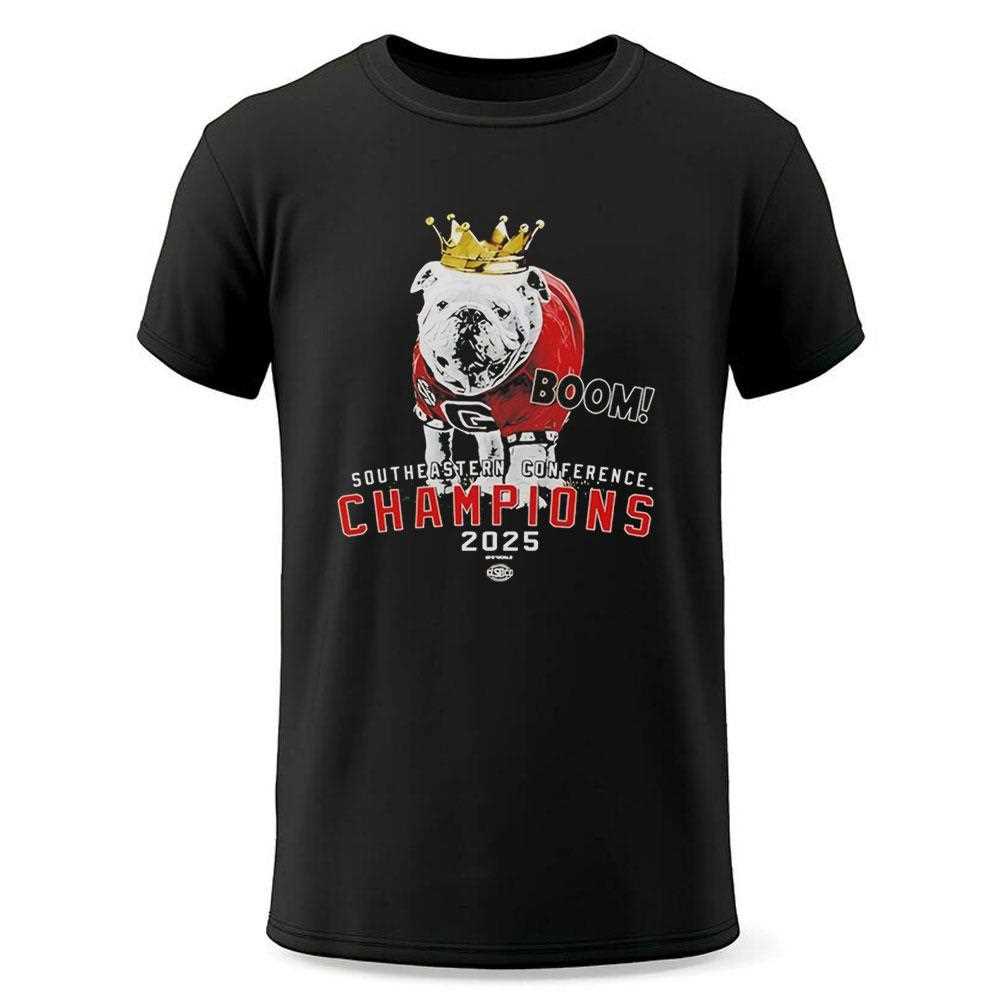 Georgia Bulldogs Boom 2025 Sec Championship Tee Georgia Bulldogs Boom 2025 Sec Championship Tee