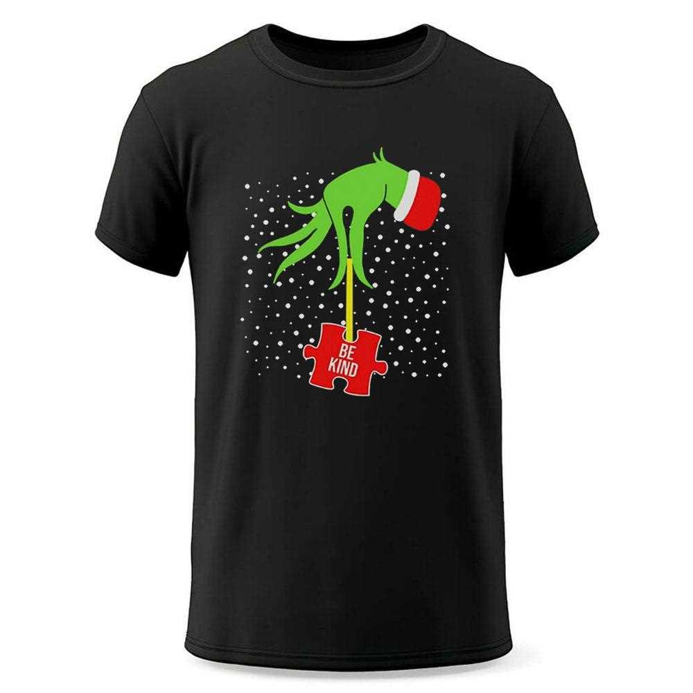 Grinch Hand Be Kind Puzzle Autism Awareness Christmas Tee Grinch Hand Be Kind Puzzle Autism Awareness Christmas Tee