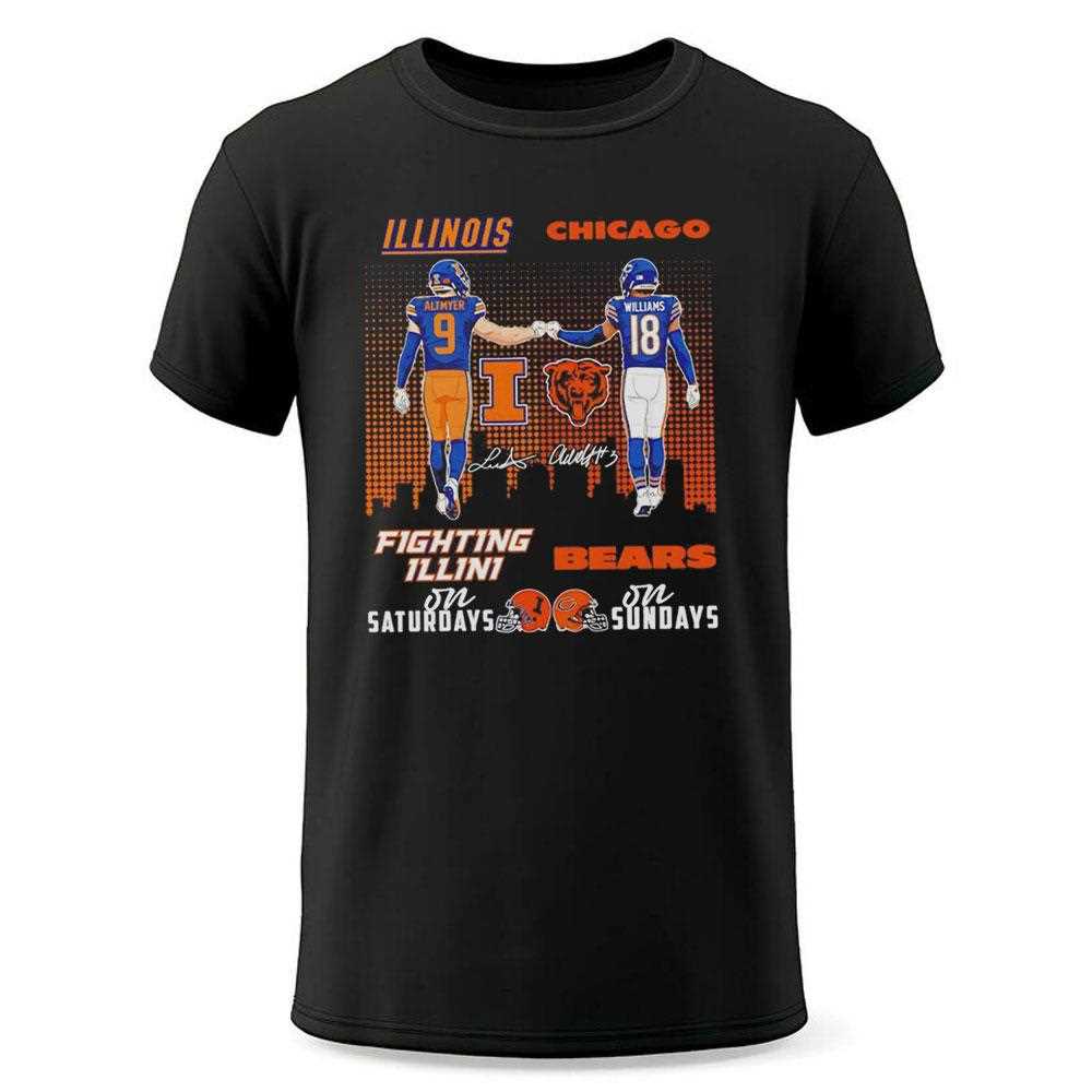 Illinois Chicago Fighting Illini Bears Football Saturday Sunday Tee Illinois Chicago Fighting Illini Bears Football Saturday Sunday Tee