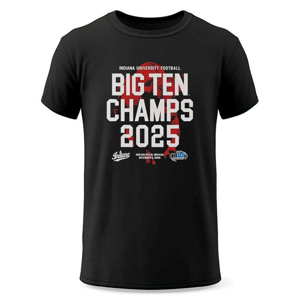 Indiana University Football Big Ten Champs 2025 Tee Indiana University Football Big Ten Champs 2025 Tee