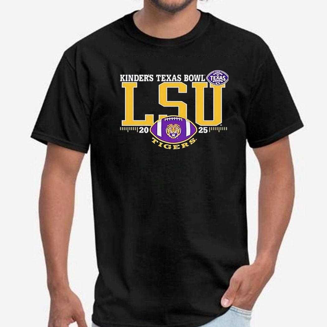 Lsu Tigers 2025 Kinders Texas Bowl Football Tee Lsu Tigers 2025 Kinders Texas Bowl Football Tee