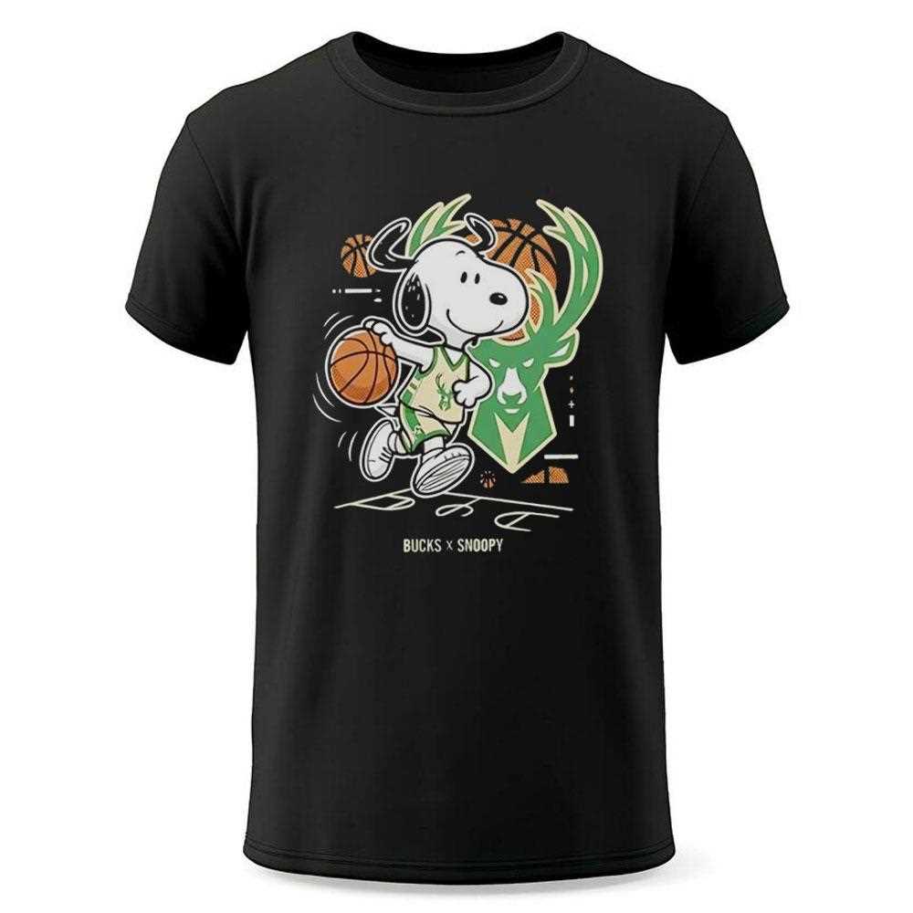 Milwaukee Bucks Snoopy Peanuts Nba Basketball Tee Milwaukee Bucks Snoopy Peanuts Nba Basketball Tee