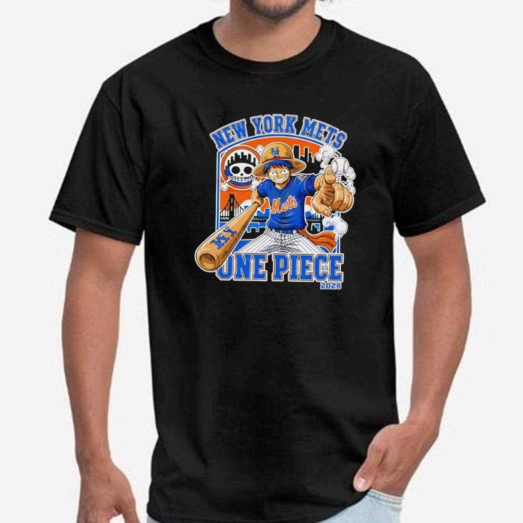 New York Mets One Piece 2026 Luffy Tee New York Mets One Piece 2026 Luffy Tee