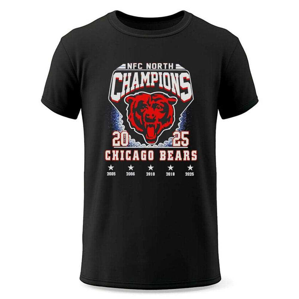 Nfc North Champions Chicago Bears 2025 Tee Nfc North Champions Chicago Bears 2025 Tee