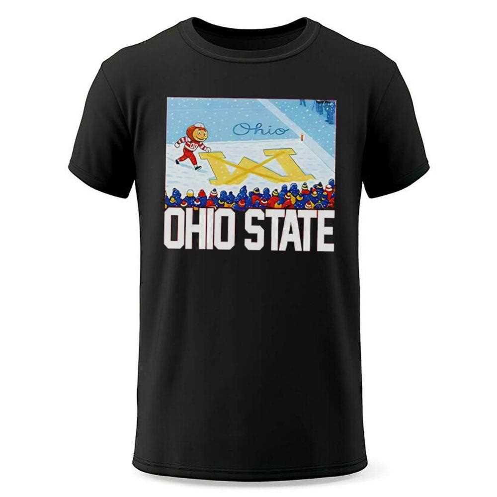 Ohio Vs Michigan Rivalry Script Ohio On Big M Tee Ohio Vs Michigan Rivalry Script Ohio On Big M Tee
