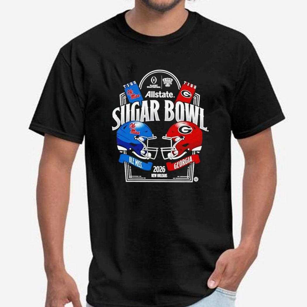 Ole Miss Rebels Vs Georgia Bulldogs Playoff Quarterfinal Allstate Sugar Bowl 2026 New Orleans Tee