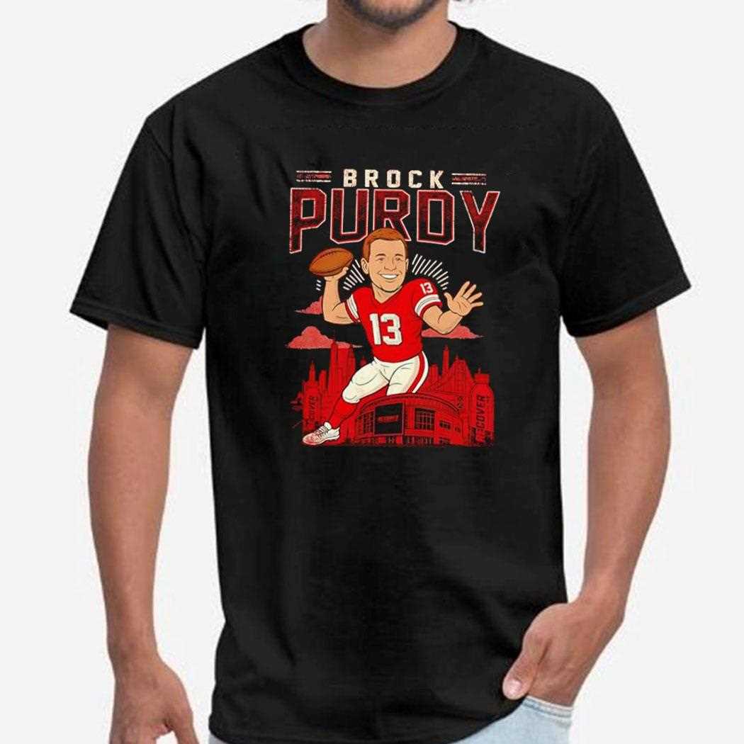San Francisco 49ers Brock Purdy Cartoon Tee San Francisco 49ers Brock Purdy Cartoon Tee