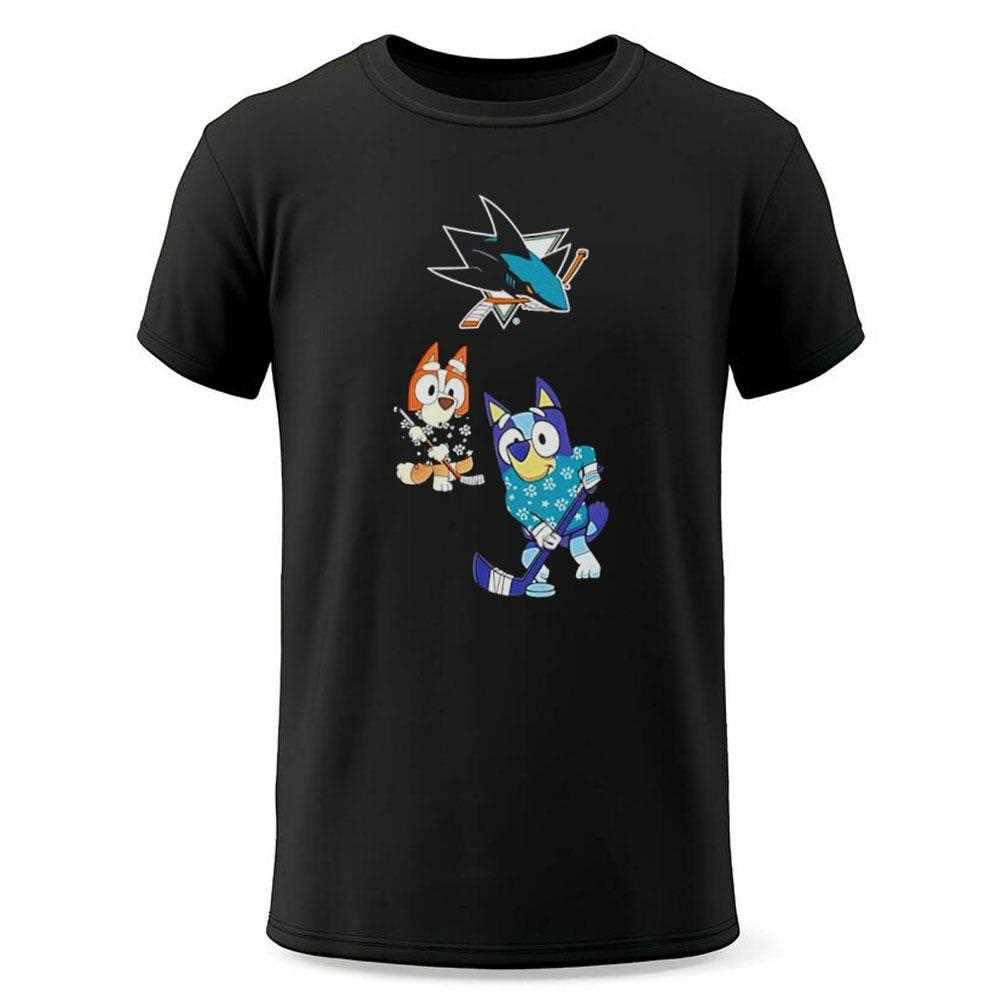 San Jose Sharks Bluey Christmas Night 2025 Gameday Tee San Jose Sharks Bluey Christmas Night 2025 Gameday Tee