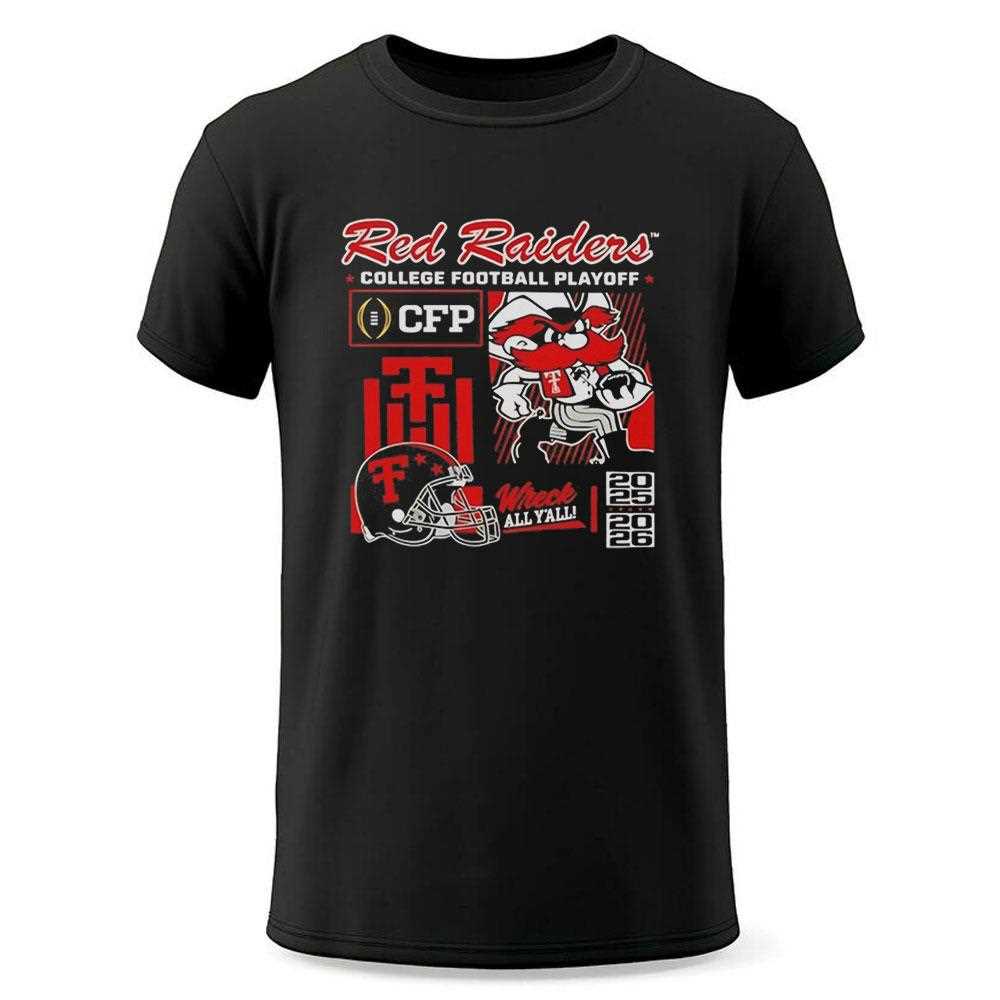 Texas Tech Cfp 2025 2026 Red Raiders Football Wreck Em Tech Tee Texas Tech Cfp 2025 2026 Red Raiders Football Wreck Em Tech Tee