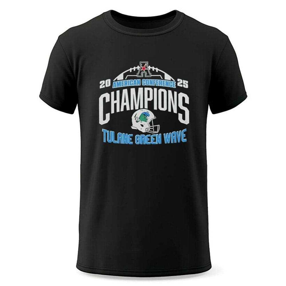 Tulane Green Wave 2025-2026 College Football Playoff Stripe Helmet Tee Tulane Green Wave 2025-2026 College Football Playoff Stripe Helmet Tee