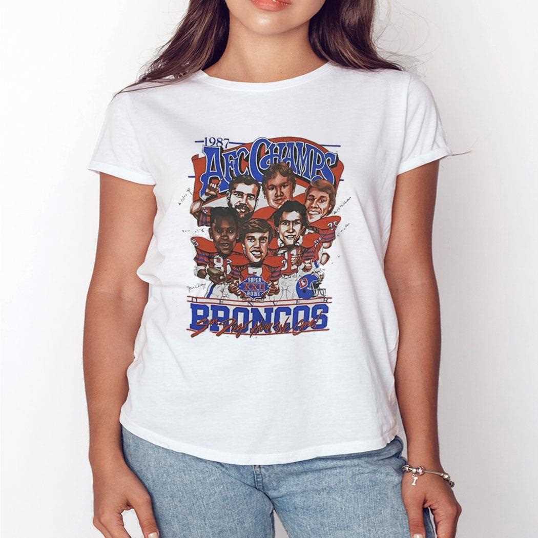 2025 Afc West Champs Denver Broncos 1987 Cartoon Tee 2025 Afc West Champs Denver Broncos 1987 Cartoon Tee
