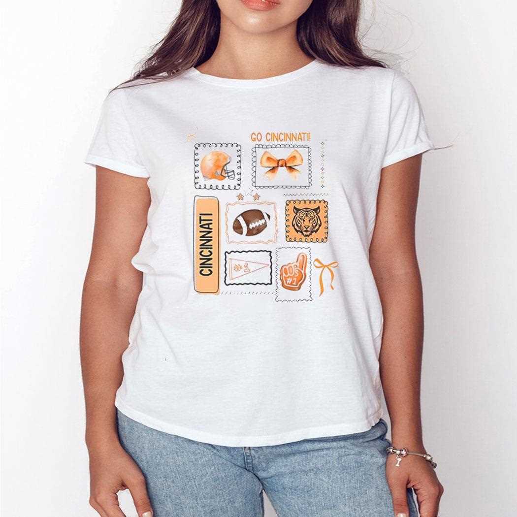 Go Cincinnati Football Helmet Bow #1 Fan Graphic Team Spirit Tee Go Cincinnati Football Helmet Bow #1 Fan Graphic Team Spirit Tee