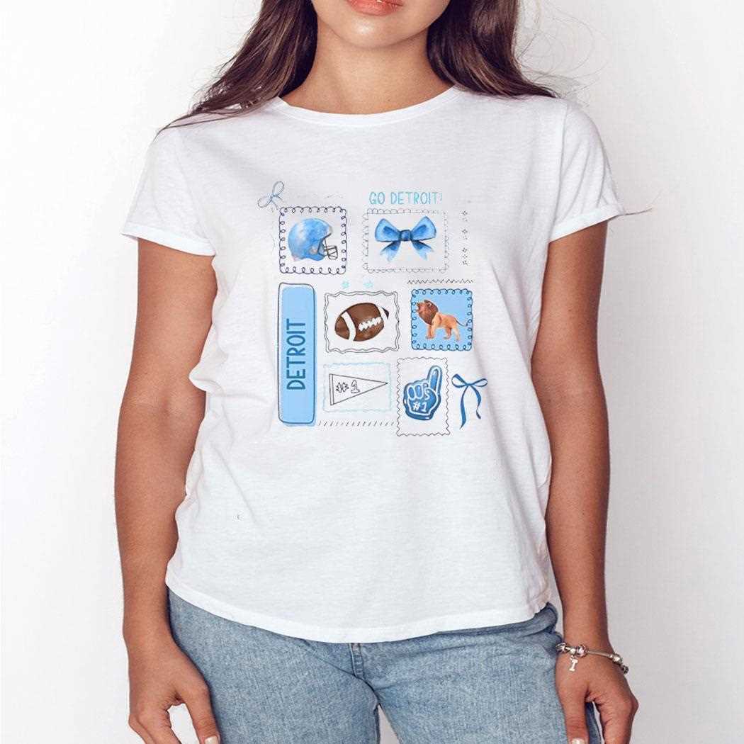 Go Detroit Football Helmet Bow #1 Fan Graphic Team Spirit Tee Go Detroit Football Helmet Bow #1 Fan Graphic Team Spirit Tee
