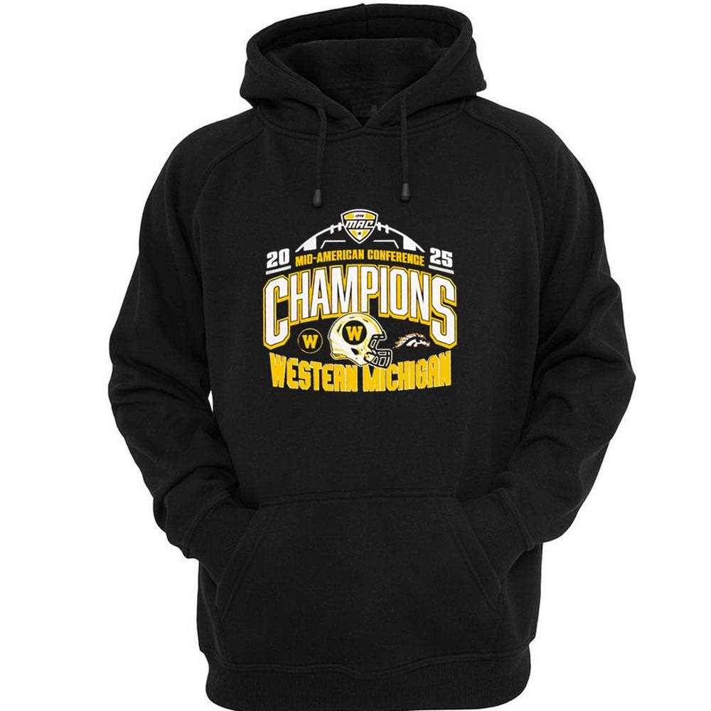 Western Michigan Broncos 2025 Mid-american Conference Football Champions Tee Western Michigan Broncos 2025 Mid-american Conference Football Champions Tee