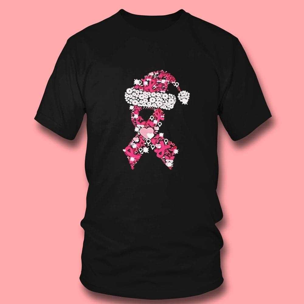 Breast Cancer Ribbon Christmas Tee Breast Cancer Ribbon Christmas Tee