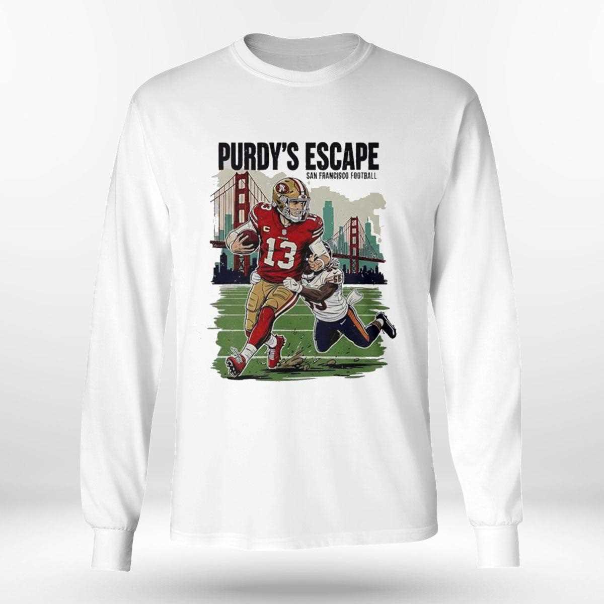 Brock Purdy Escape San Francisco 49ers Vs Chicago Bears Tee Brock Purdy Escape San Francisco 49ers Vs Chicago Bears Tee