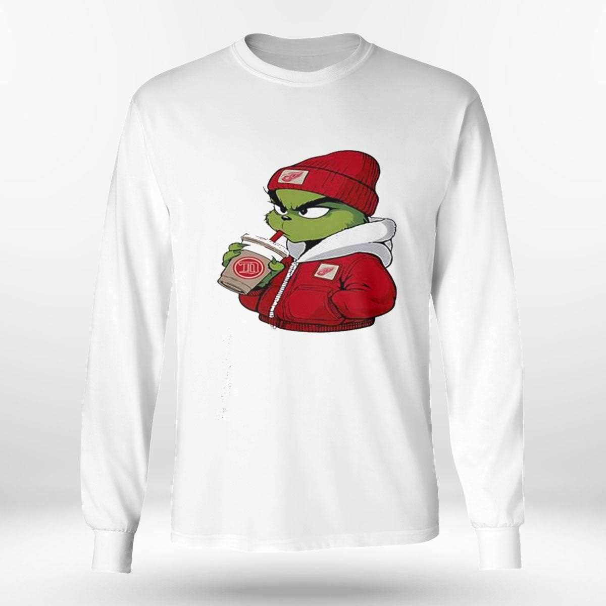 Detroit Red Wings Grinch Drink Milk Tea Shirt Detroit Red Wings Grinch Drink Milk Tea Shirt