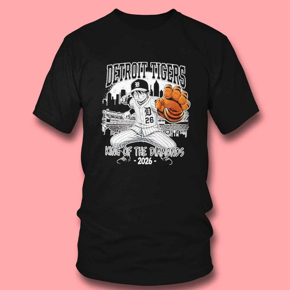 Detroit Tigers One Piece 2026 Luffy King Of The Diamonds Tee