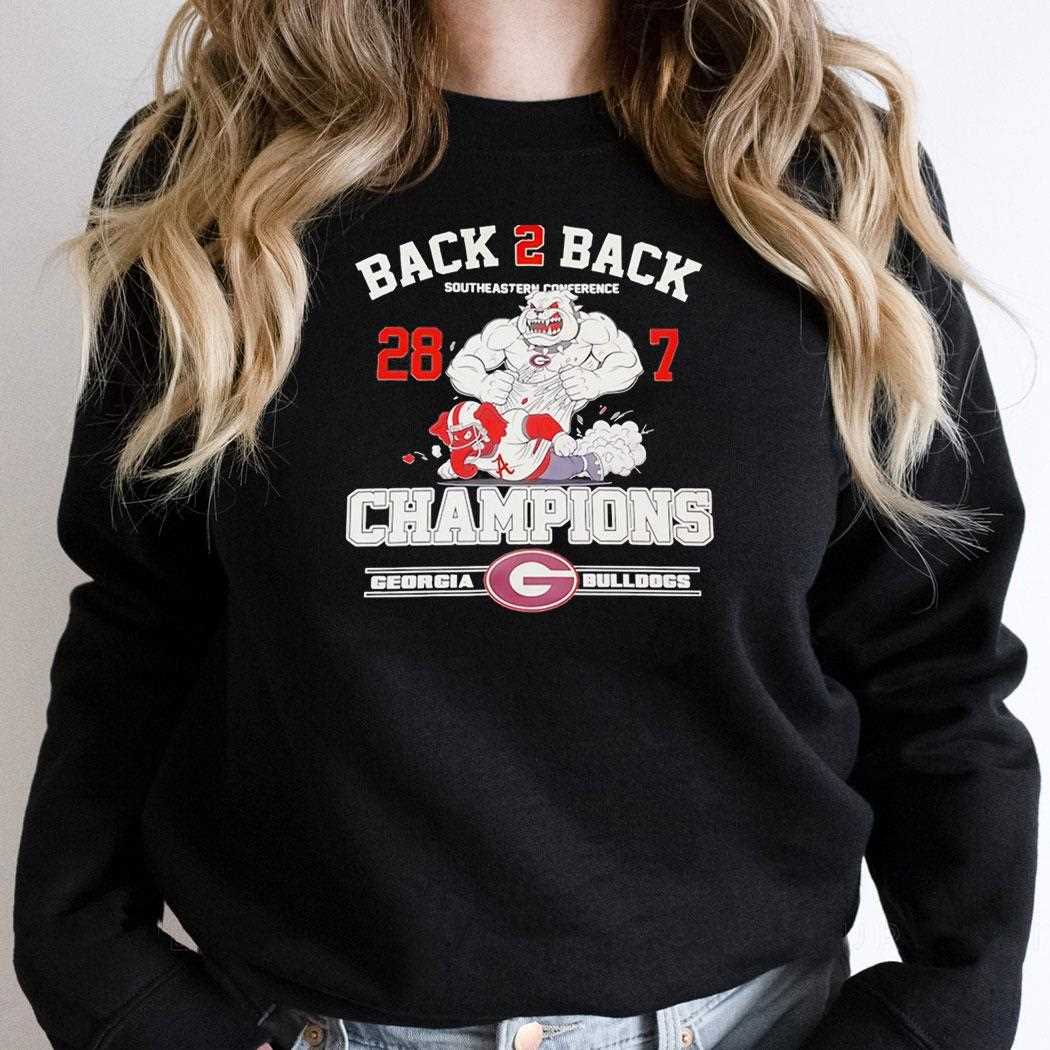 Georgia Bulldogs Back 2 Back Southeastern Conference 28-7 Tee Georgia Bulldogs Back 2 Back Southeastern Conference 28-7 Tee