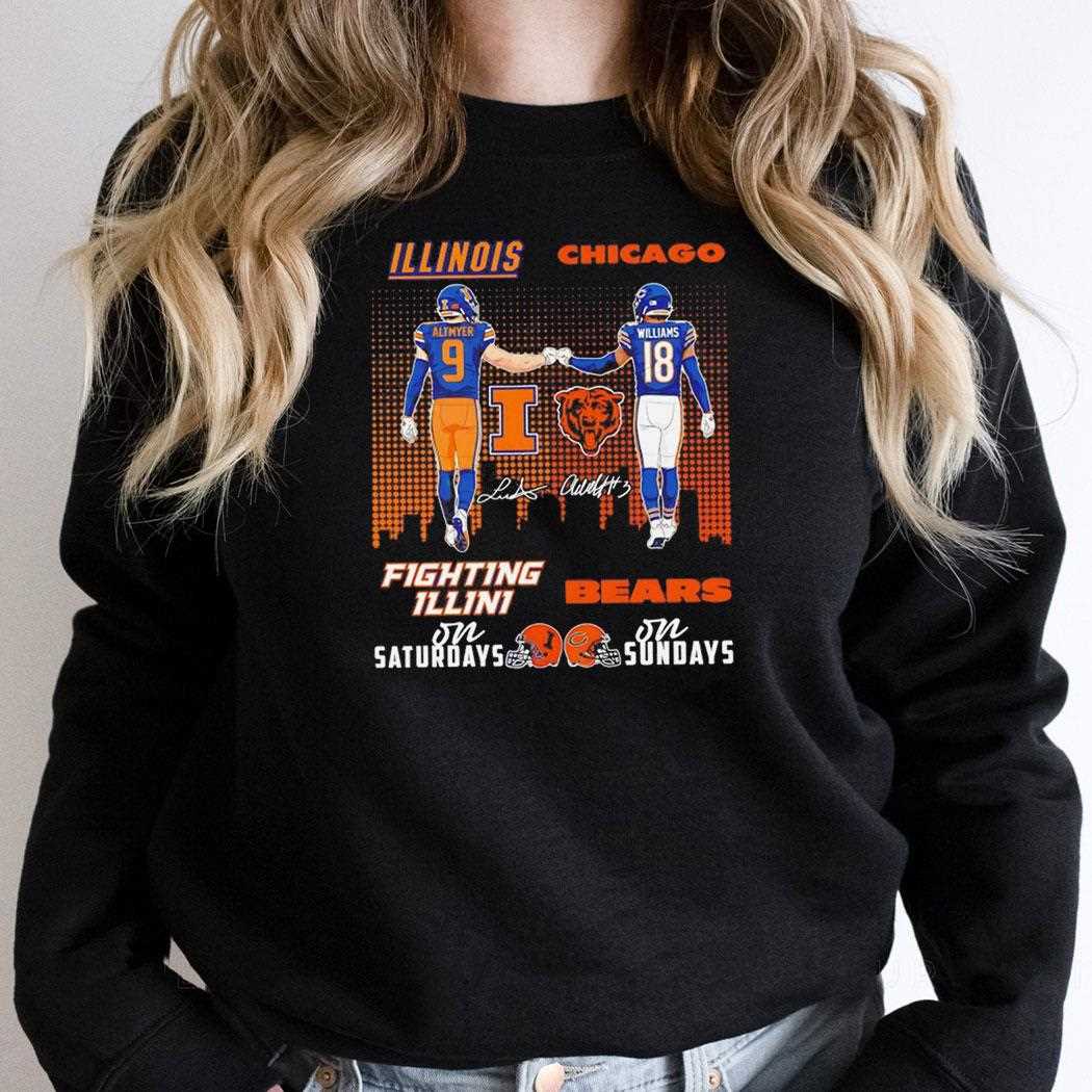 Illinois Chicago Fighting Illini Bears Football Saturday Sunday Tee Illinois Chicago Fighting Illini Bears Football Saturday Sunday Tee