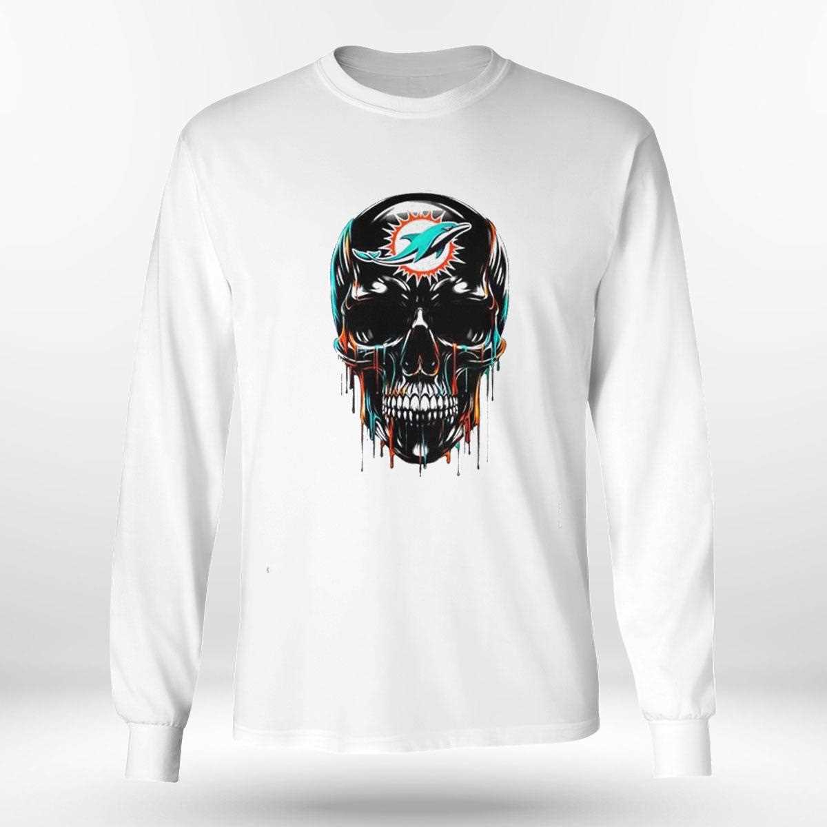 Miami Dolphins Skull Black Art Tee Miami Dolphins Skull Black Art Tee