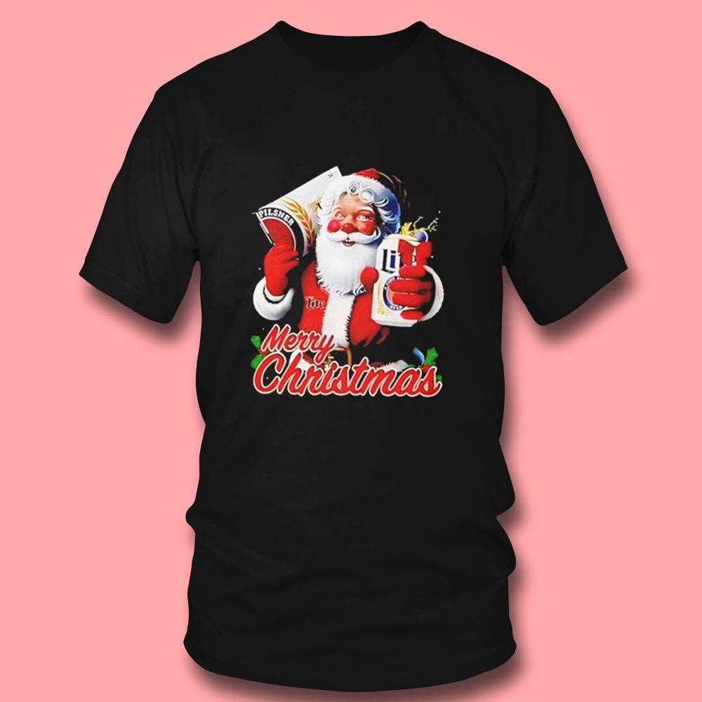 Miller Lite Santa Merry Christmas Invite You Tee Miller Lite Santa Merry Christmas Invite You Tee
