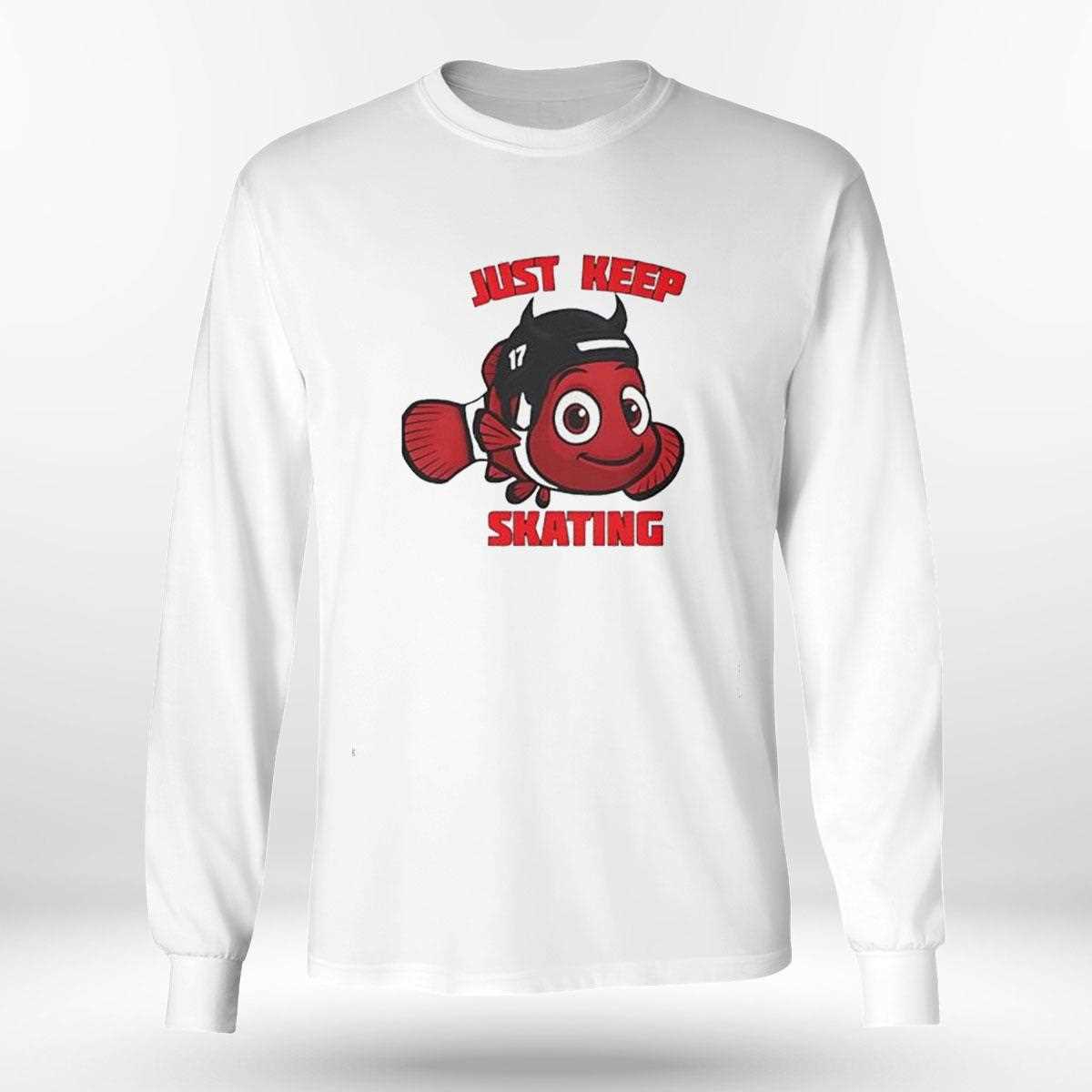New Jersey Devils Just Keep Skating Clownfish Tee New Jersey Devils Just Keep Skating Clownfish Tee
