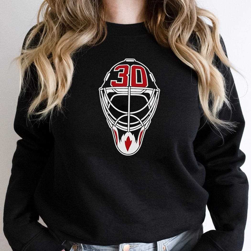 New Jersey Devils Player Helmet Number 30 Tee New Jersey Devils Player Helmet Number 30 Tee
