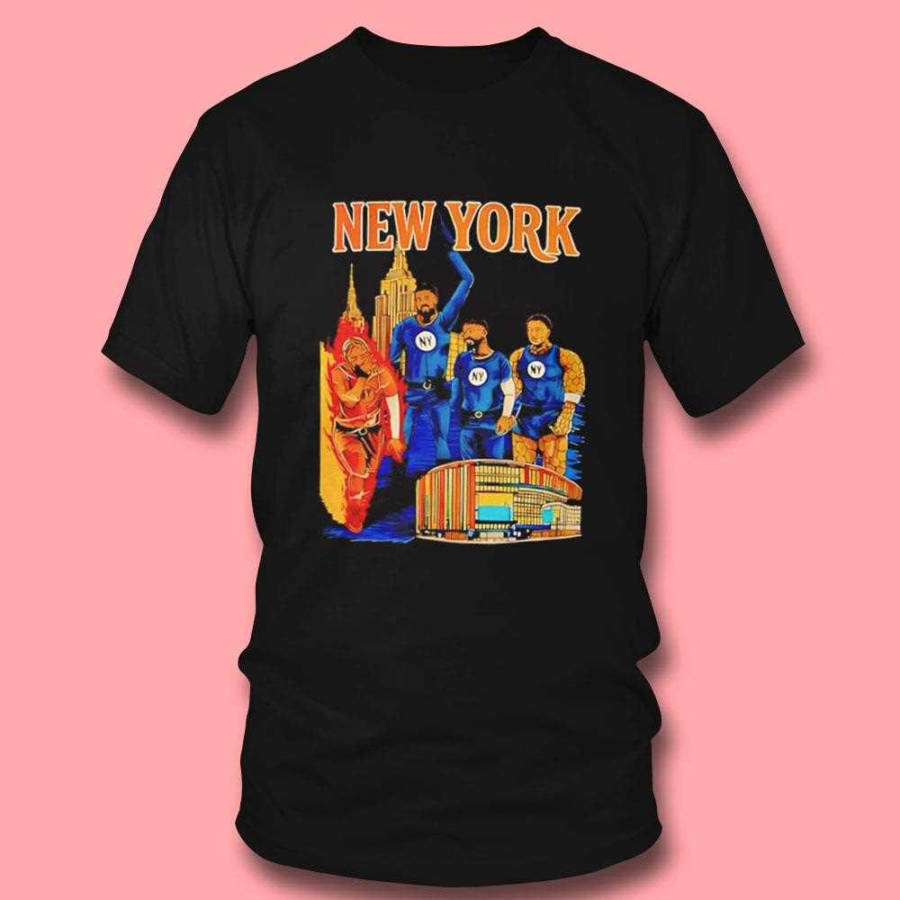 New York Knicks Cup Winners Skyline Cartoon Tee New York Knicks Cup Winners Skyline Cartoon Tee