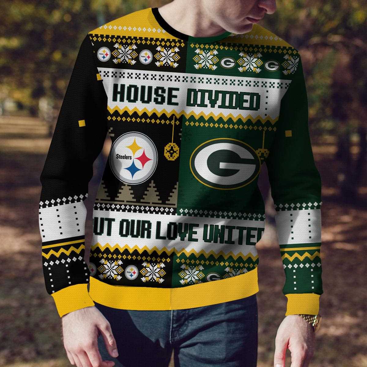 Pittsburgh Steelers Dallas Cowboys Nfl House Divided But Our Love United Ugly Christmas Sweater Pittsburgh Steelers Dallas Cowboys Nfl House Divided But Our Love United Ugly Christmas Sweater