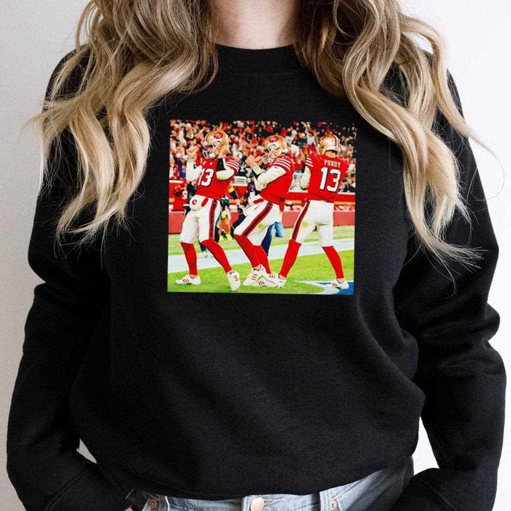 San Francisco 49ers Brock Purdy Celebration Dance Tee San Francisco 49ers Brock Purdy Celebration Dance Tee