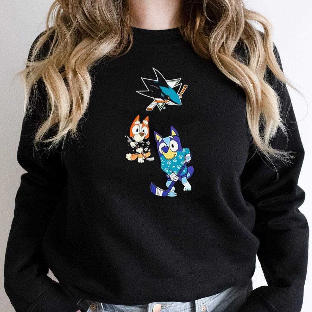 San Jose Sharks Bluey Christmas Night 2025 Gameday Tee San Jose Sharks Bluey Christmas Night 2025 Gameday Tee