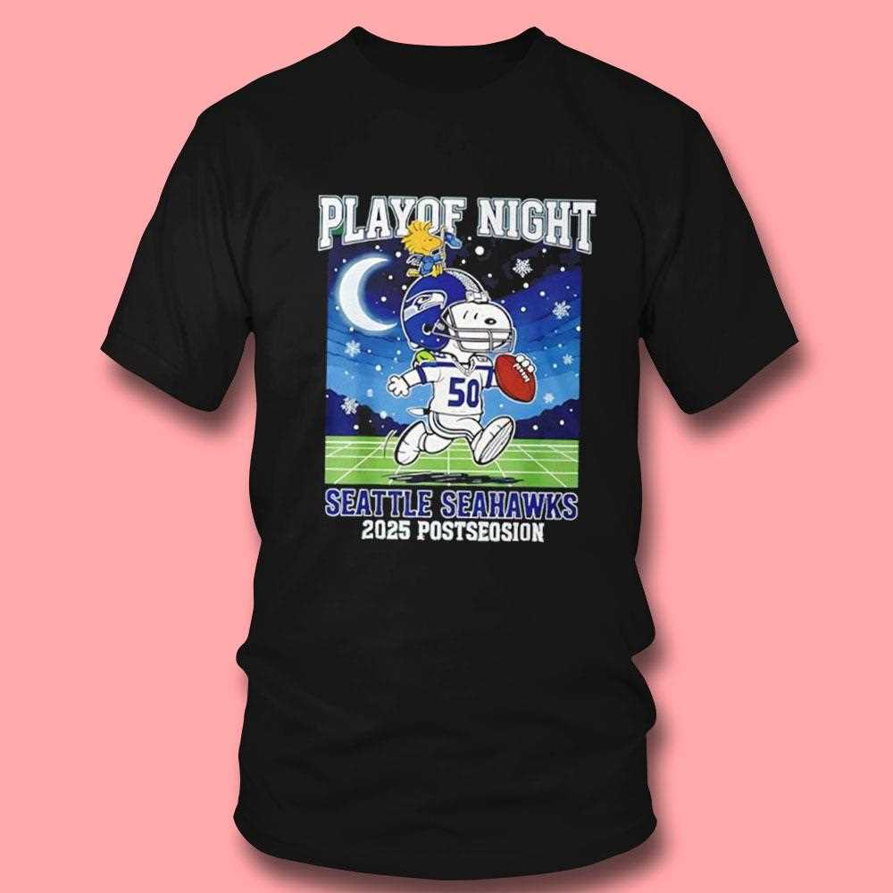 Seattle Seahawks Football Playoff Night Snoopy Peanuts Style Tee Seattle Seahawks Football Playoff Night Snoopy Peanuts Style Tee