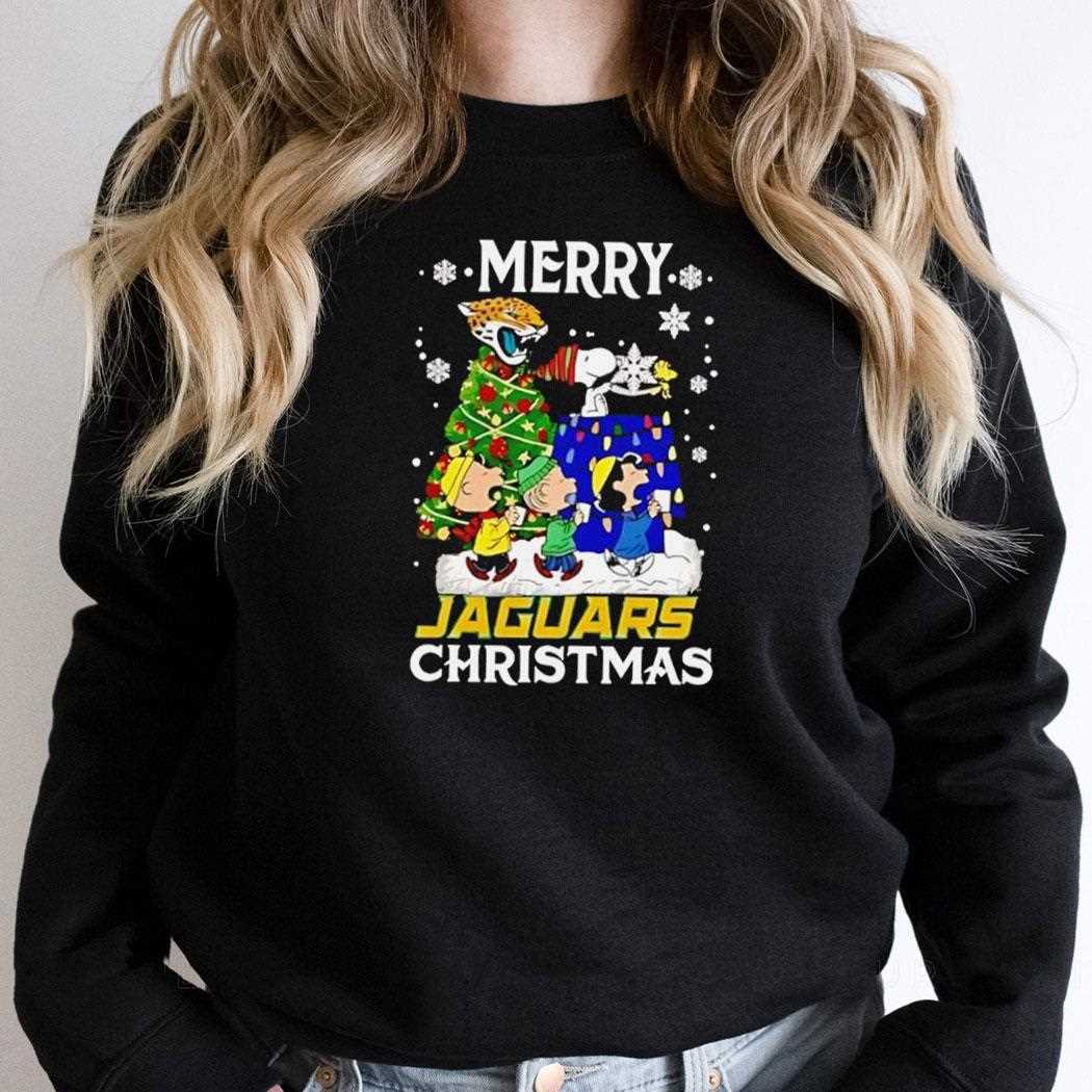 Snoopy And Friends Merry Jacksonville Jaguars Christmas Cute Cartoon Tee Snoopy And Friends Merry Jacksonville Jaguars Christmas Cute Cartoon Tee