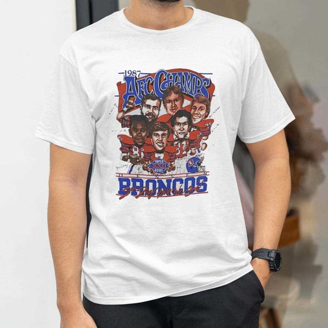 2025 Afc West Champs Denver Broncos 1987 Cartoon Tee 2025 Afc West Champs Denver Broncos 1987 Cartoon Tee