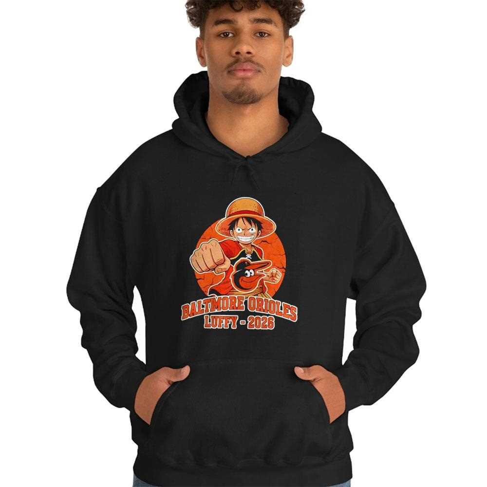 Baltimore Orioles One Piece 2026 Luffy Tee Baltimore Orioles One Piece 2026 Luffy Tee