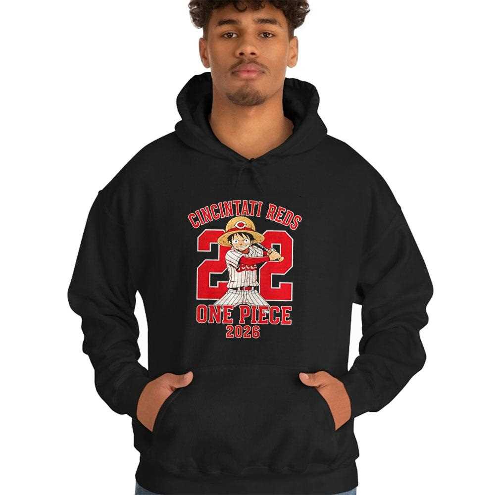 Cincinnati Reds One Piece 2026 Luffy Tee Cincinnati Reds One Piece 2026 Luffy Tee