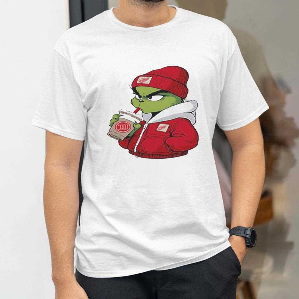 Detroit Red Wings Grinch Drink Milk Tea Shirt Detroit Red Wings Grinch Drink Milk Tea Shirt