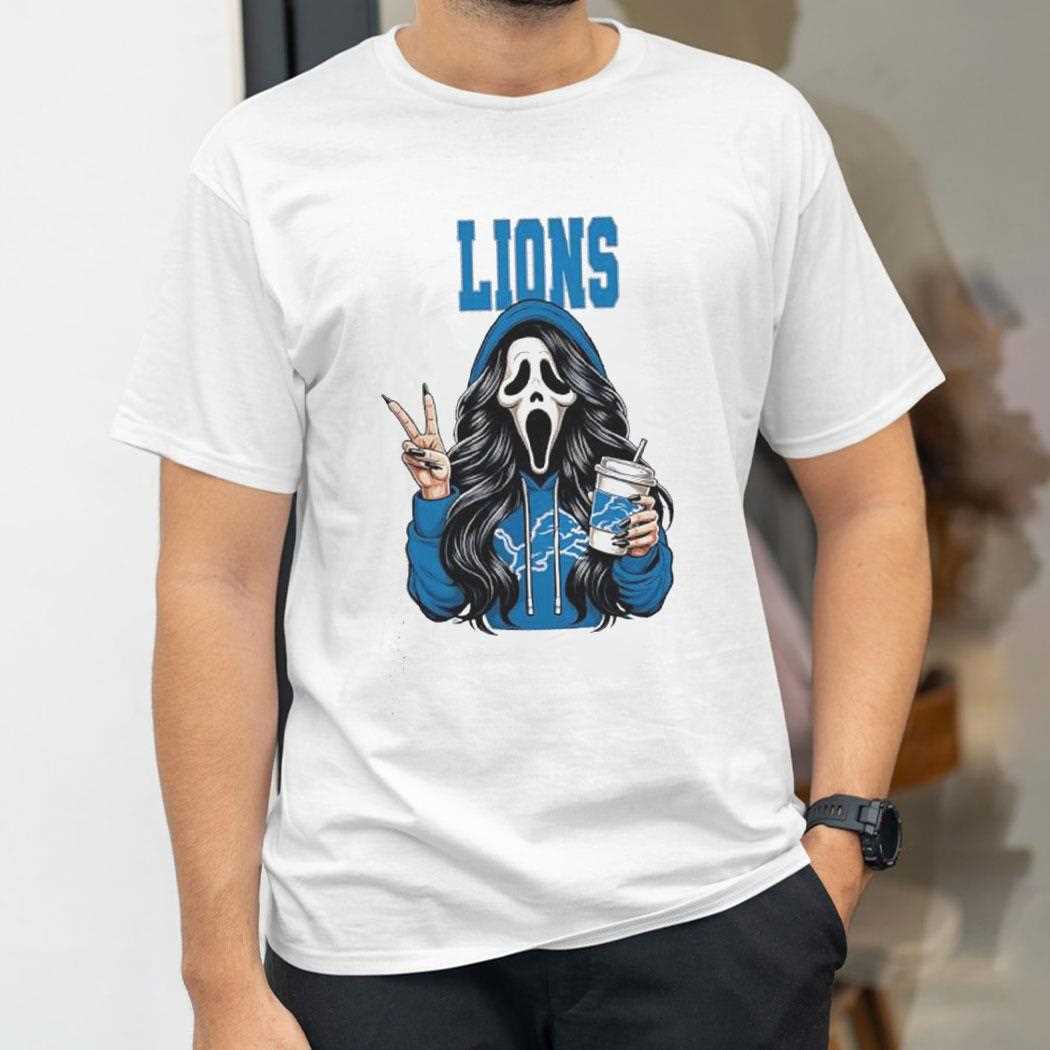Lions Scream Ghostface Detroit Lions Shirt Lions Scream Ghostface Detroit Lions Shirt