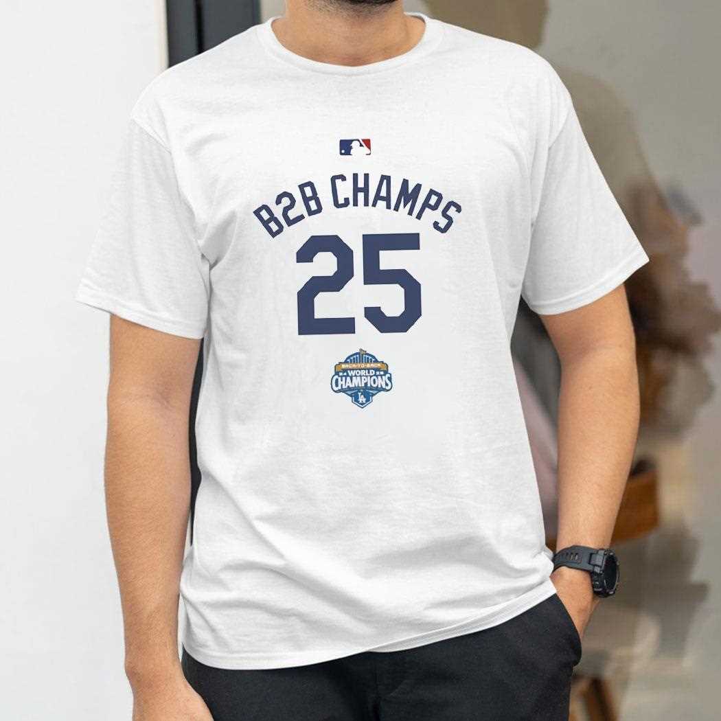 Los Angeles Dodgers B2b Champs 25 Tee Los Angeles Dodgers B2b Champs 25 Tee