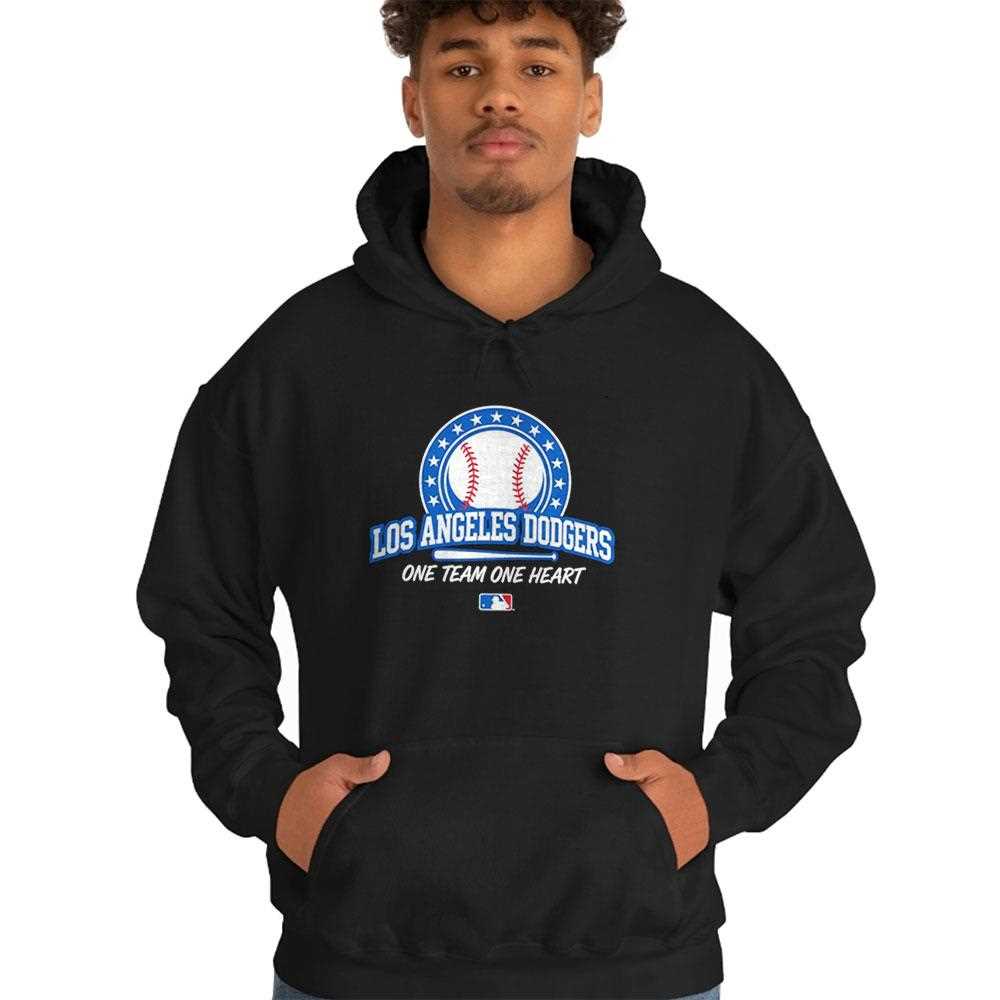 Los Angeles Dodgers One Team One Heart Mlb Tee Los Angeles Dodgers One Team One Heart Mlb Tee