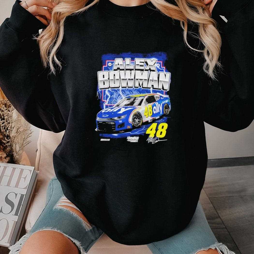 Alex Bowman Hendrick Motorsports Team Collection Car Number 48 Signature Shirt Alex Bowman Hendrick Motorsports Team Collection Car Number 48 Signature Shirt