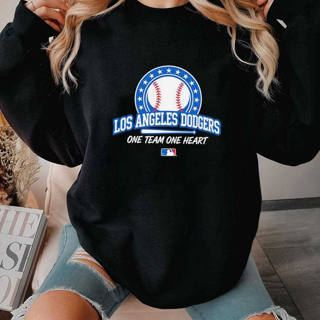 Los Angeles Dodgers One Team One Heart Mlb Tee Los Angeles Dodgers One Team One Heart Mlb Tee