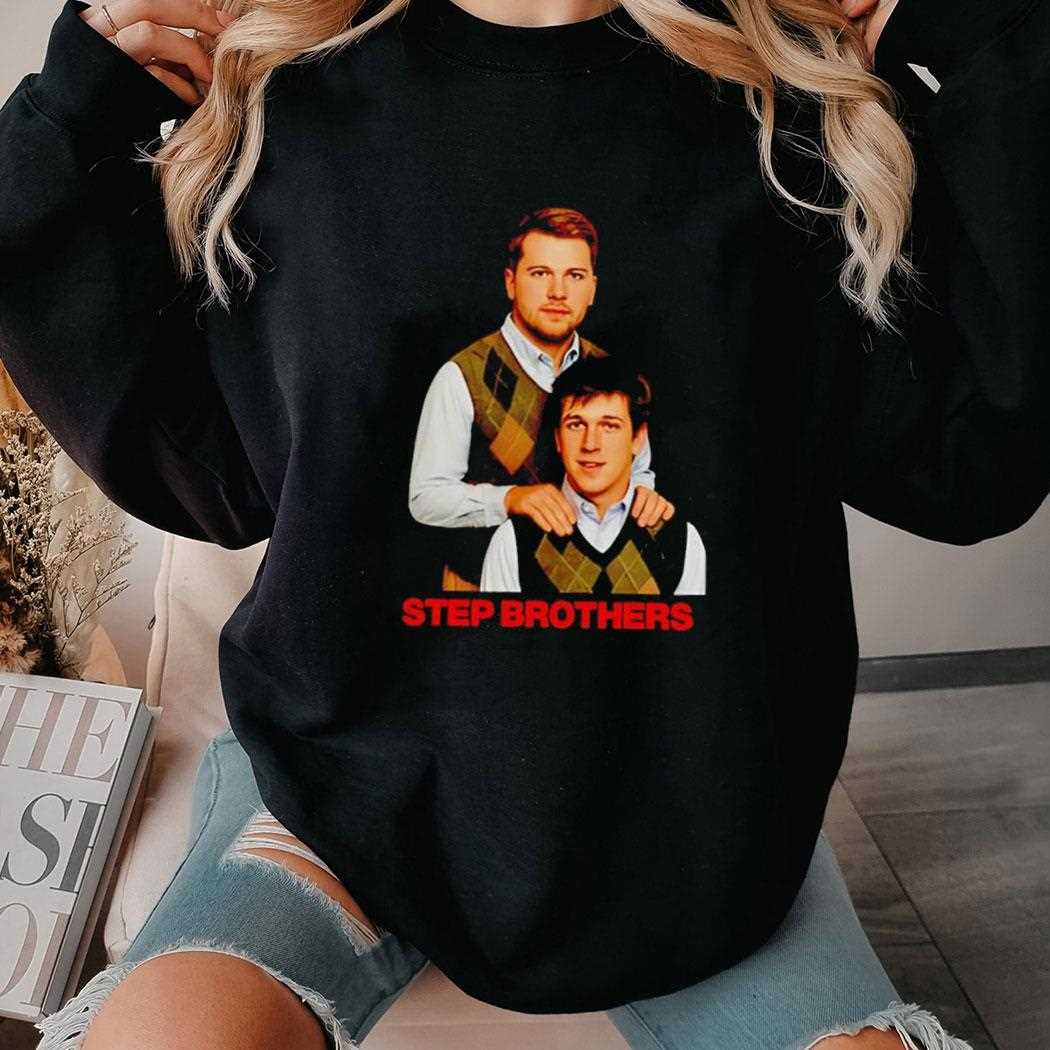 Luka And Austin Reaves Step Brothers Parody Portrait Tee Luka And Austin Reaves Step Brothers Parody Portrait Tee