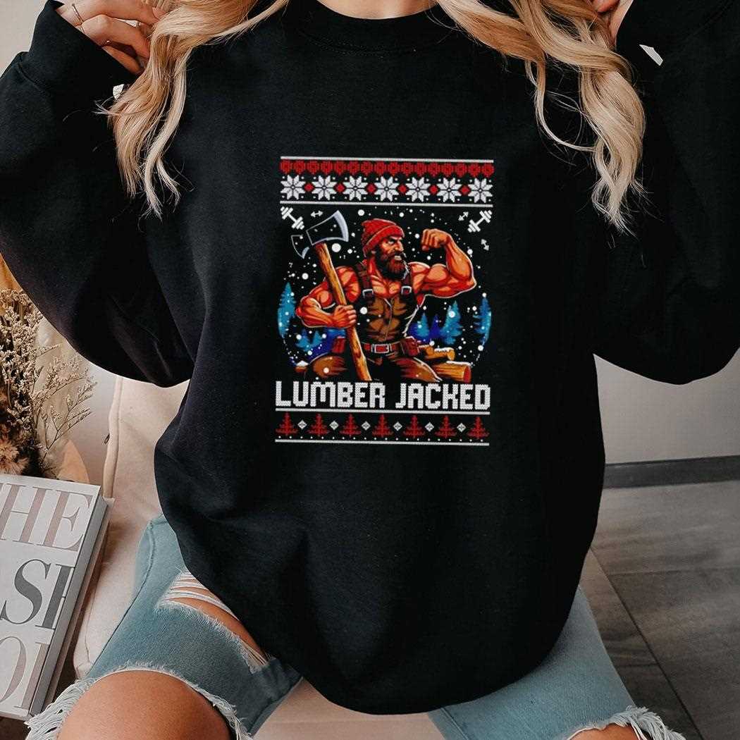 Lumber Jacked Gym Ugly Christmas Tee Lumber Jacked Gym Ugly Christmas Tee