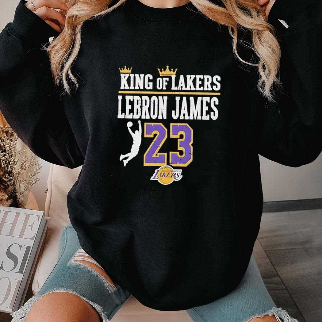 Nba Lebron James King Of Lakers 23 Tee Nba Lebron James King Of Lakers 23 Tee