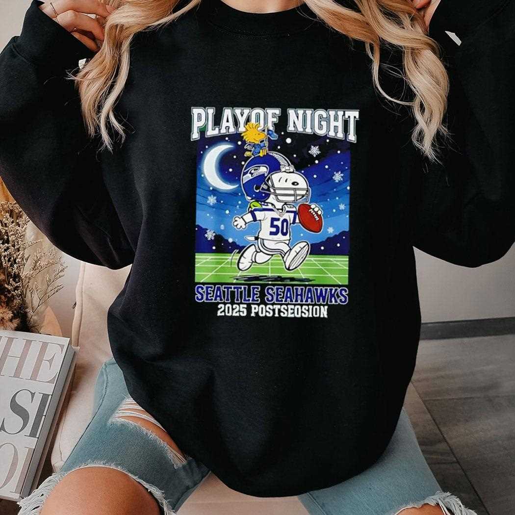 Seattle Seahawks Football Playoff Night Snoopy Peanuts Style Tee Seattle Seahawks Football Playoff Night Snoopy Peanuts Style Tee
