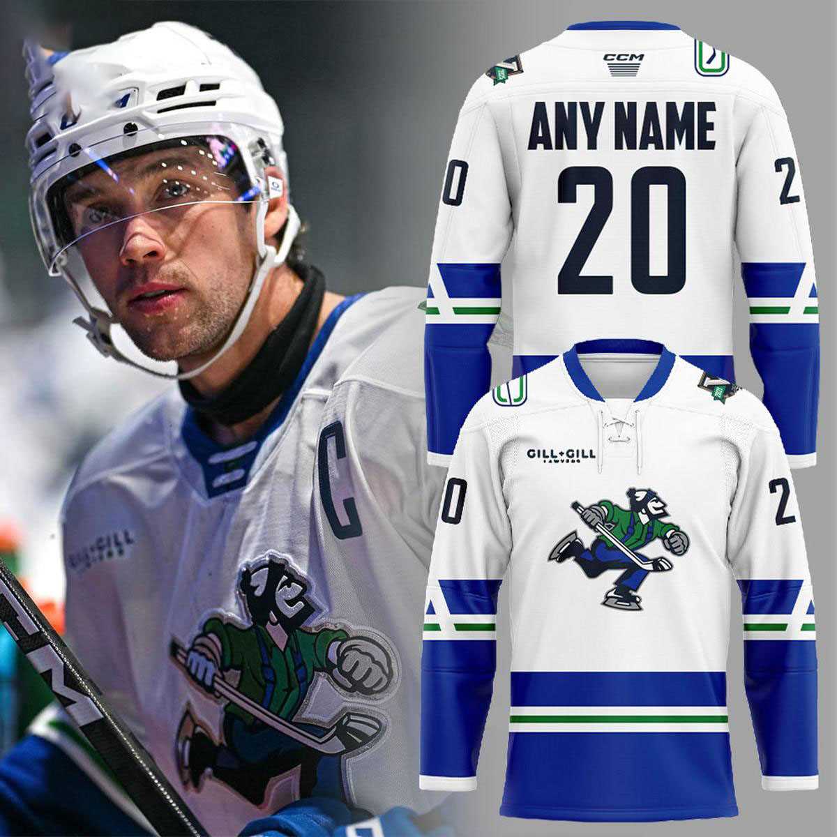 Abbotsford Canucks 5th Anniversary Personalized Hockey Jersey
