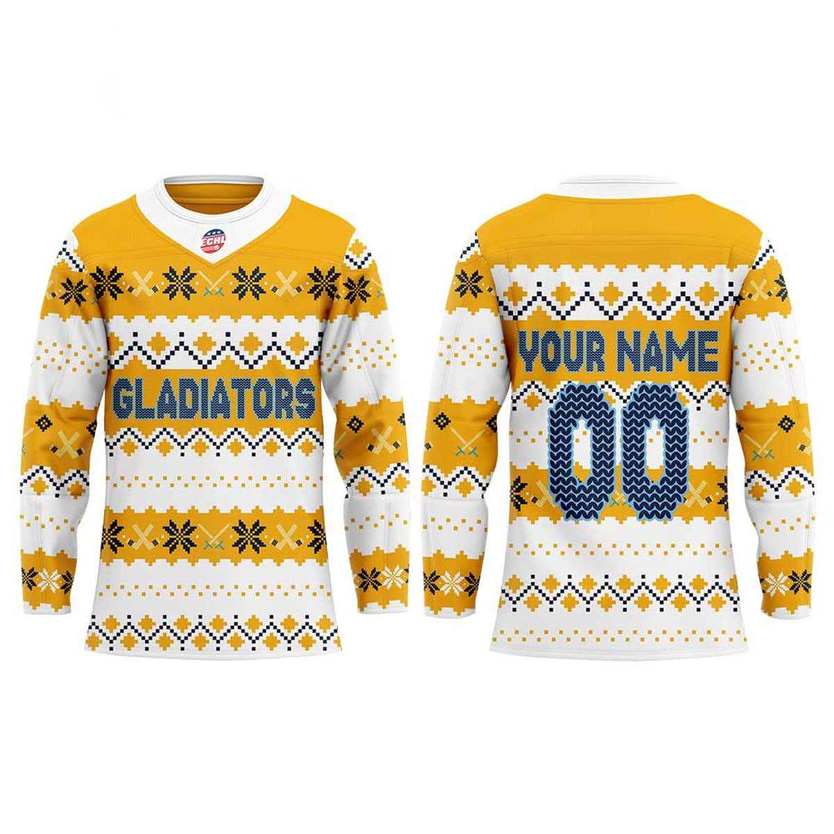 Atlanta Gladiators Christmas Holiday Details Hockey Jersey Atlanta Gladiators Christmas Holiday Details Hockey Jersey